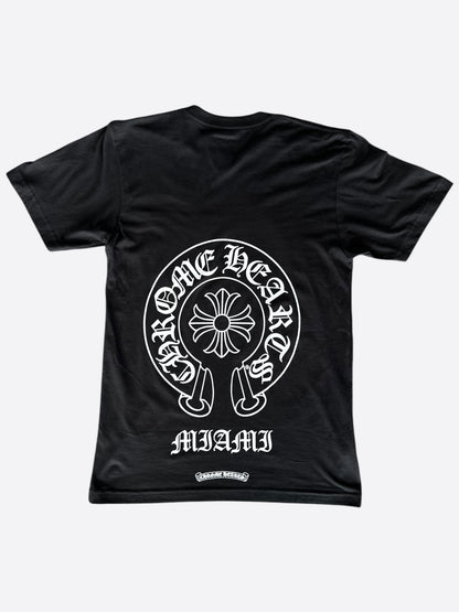 Chrome Hearts Black & White Miami Horseshoe Logo T-Shirt