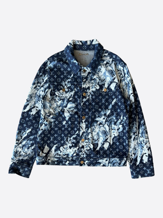 Louis Vuitton Blue Floral Monogram Denim Jacket