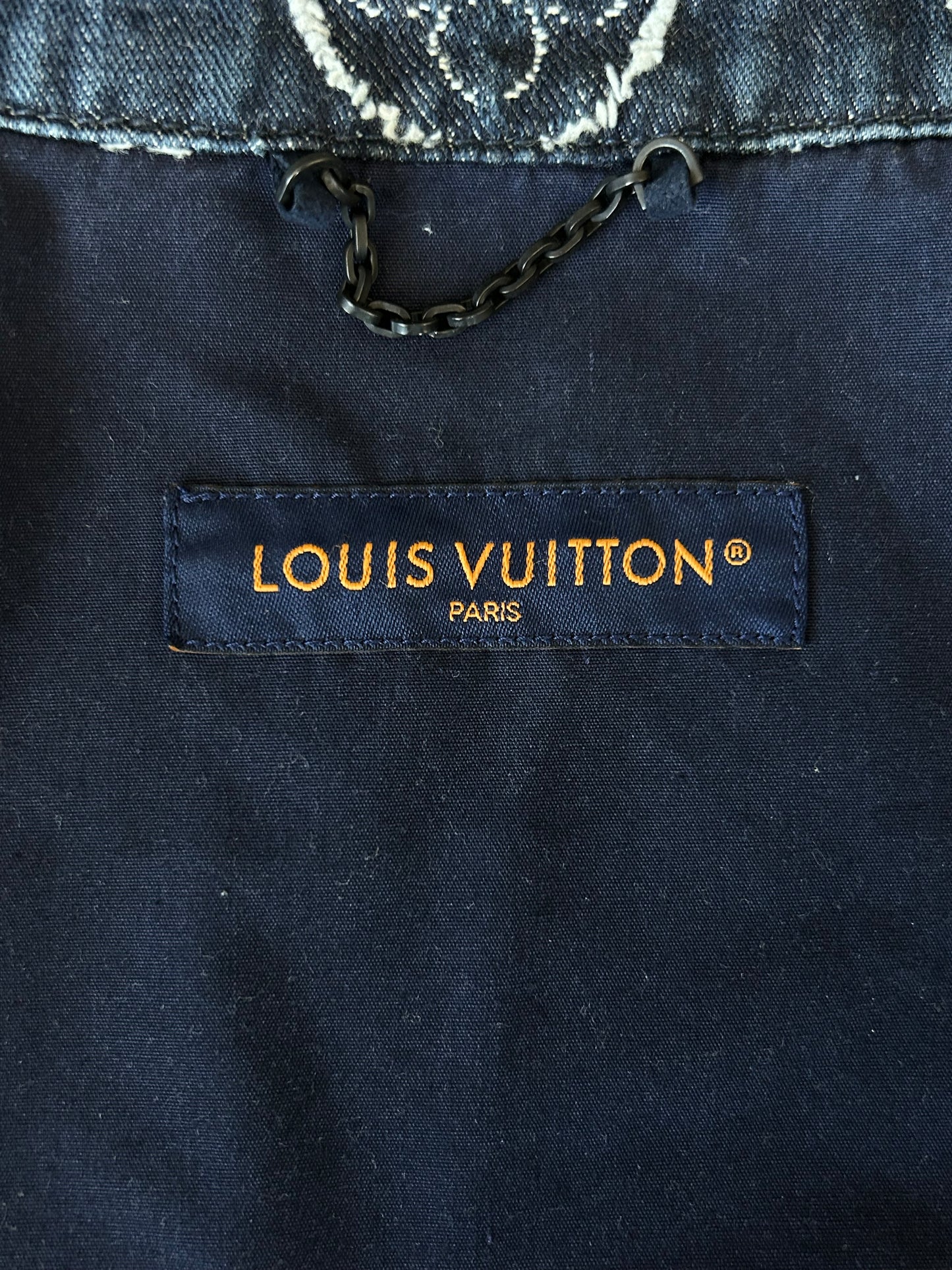 Louis Vuitton Washed Blue & White Monogram Button Up Shirt