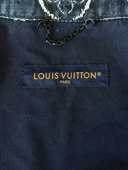 Louis Vuitton Washed Blue & White Monogram Button Up Shirt