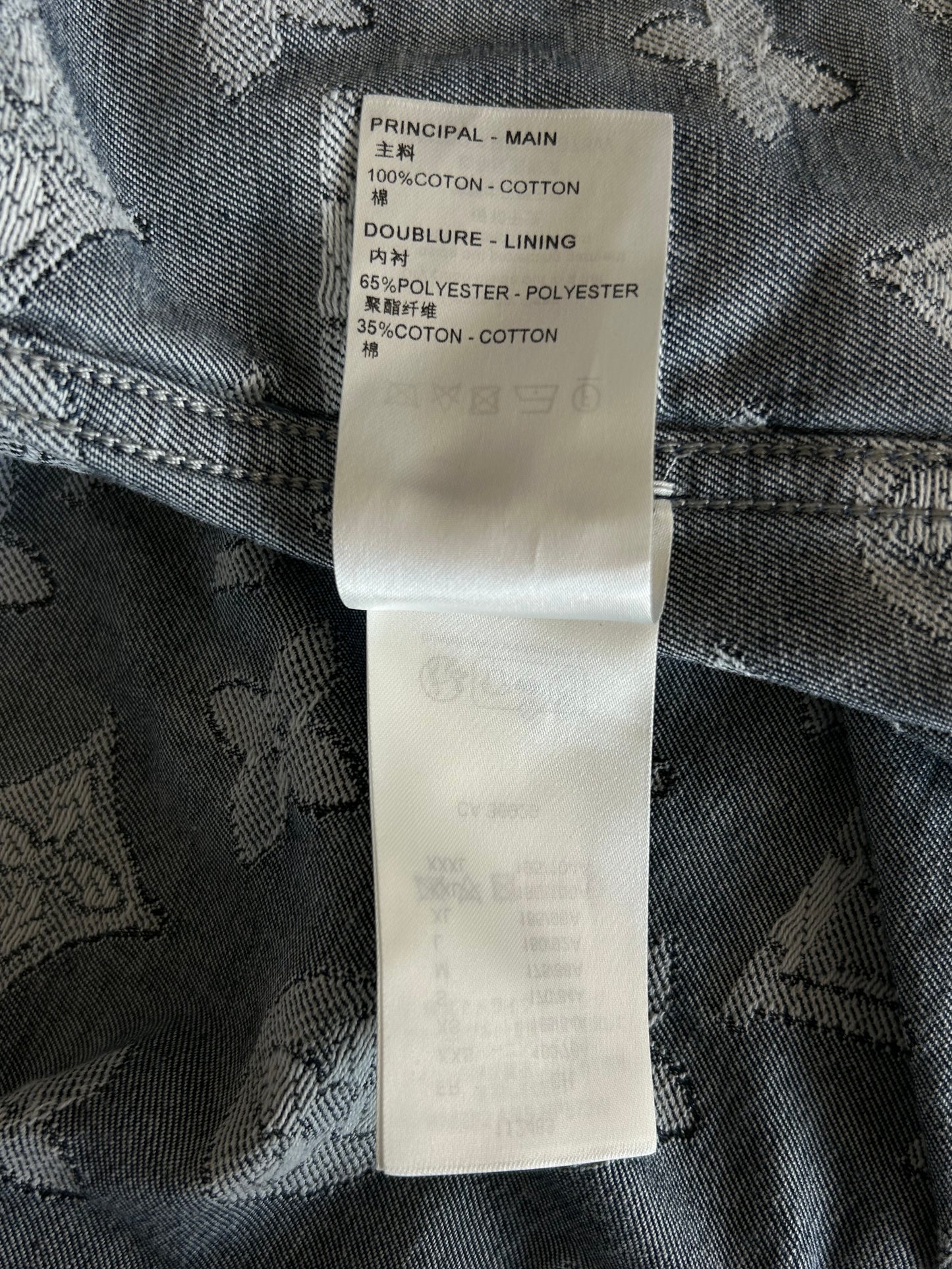 Louis Vuitton Washed Blue & White Monogram Button Up Shirt