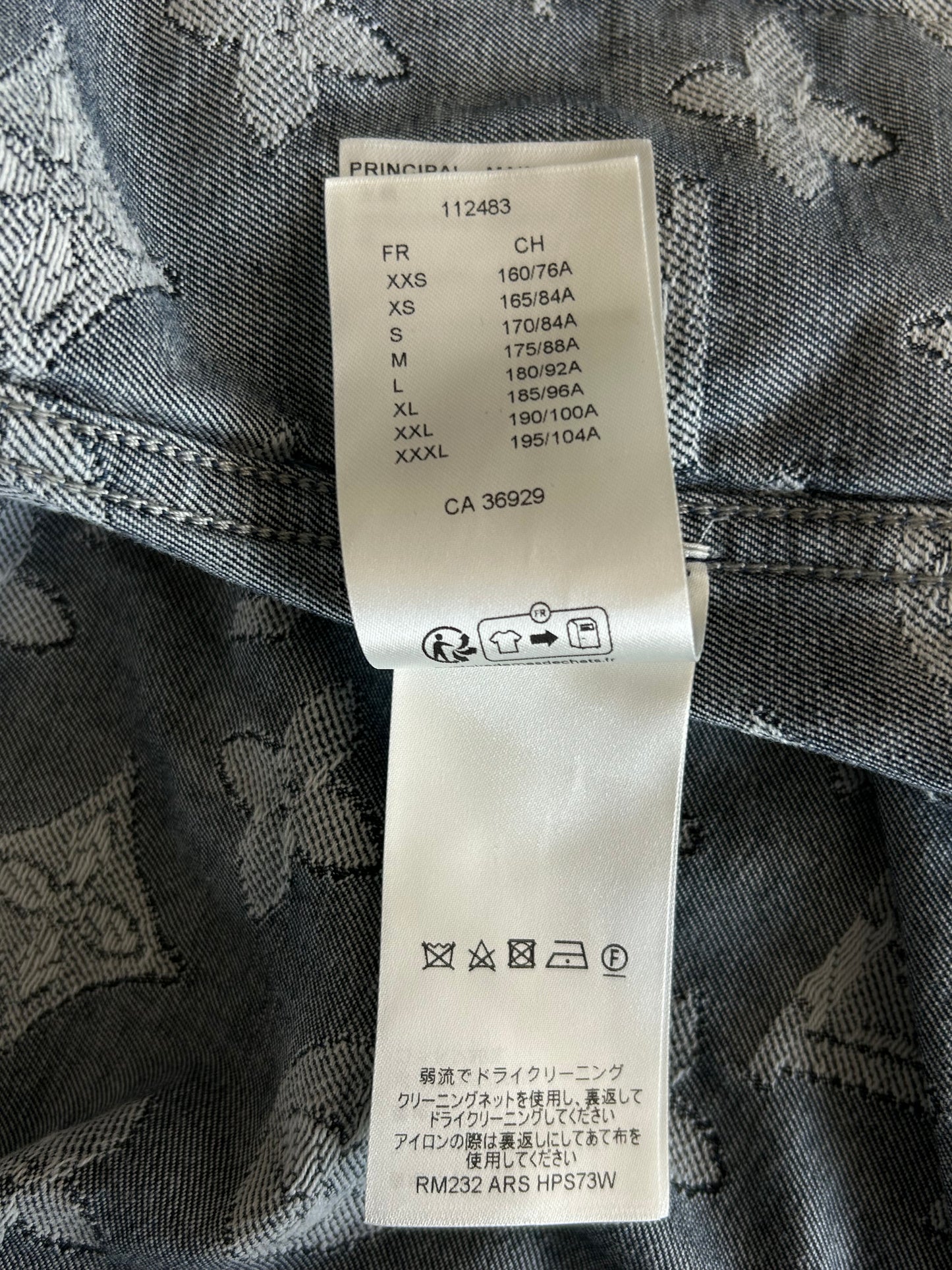 Louis Vuitton Washed Blue & White Monogram Button Up Shirt
