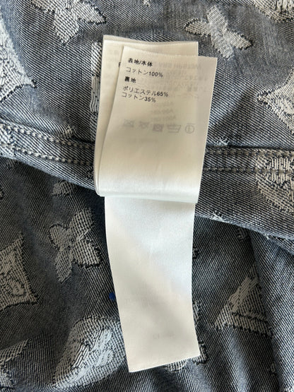 Louis Vuitton Washed Blue & White Monogram Button Up Shirt