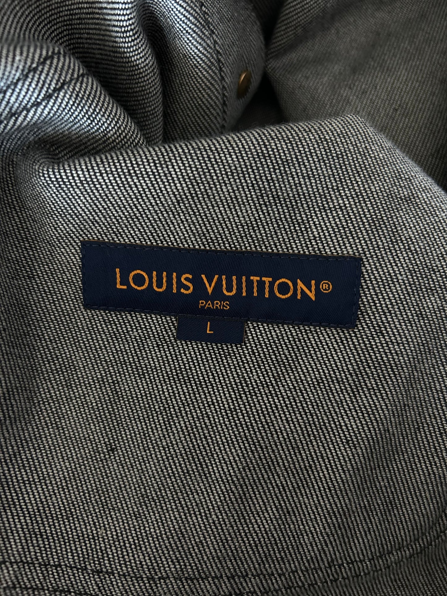 Louis Vuitton Grey Star Monogram Denim Baseball Jersey