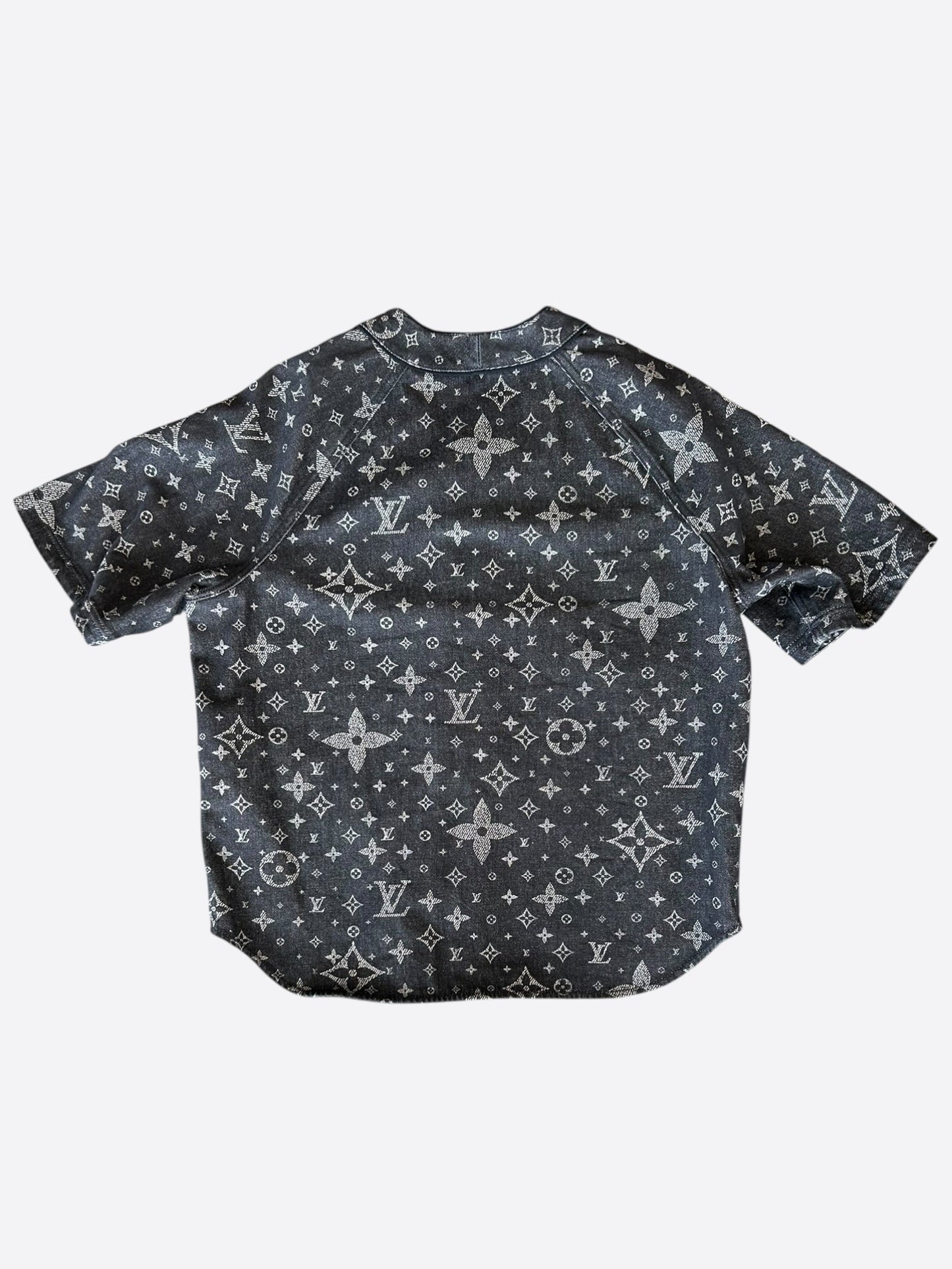 Louis Vuitton Grey Star Monogram Denim Baseball Jersey