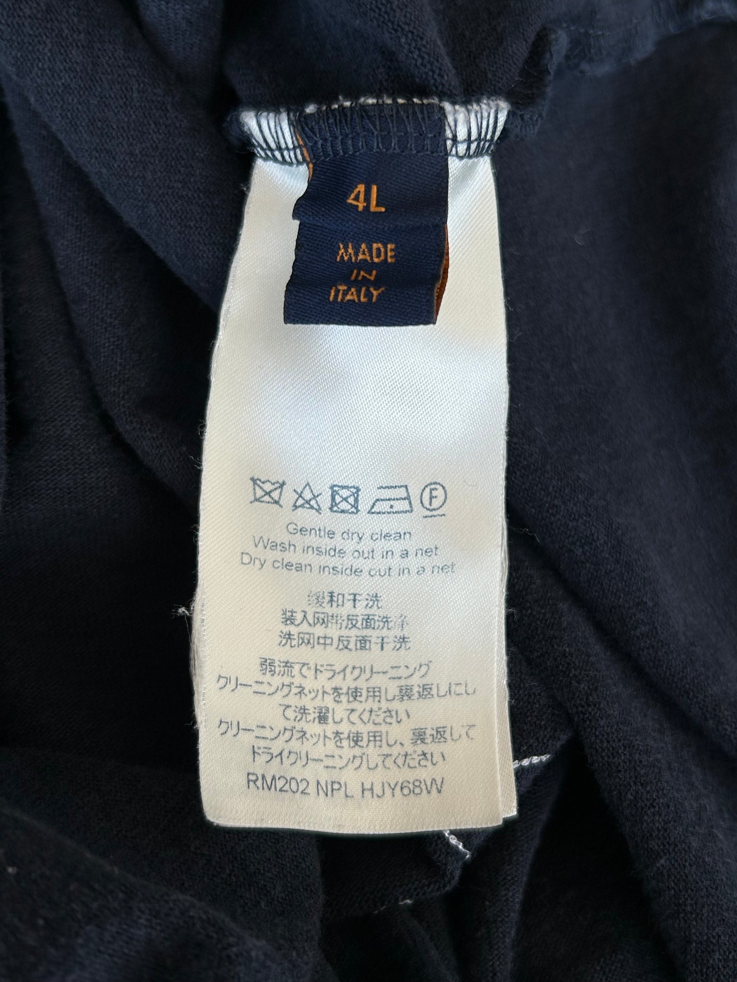 Louis Vuitton Navy & White Flower Logo Embroidered T-Shirt