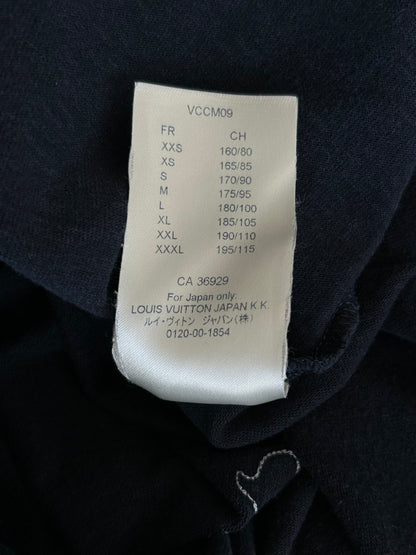 Louis Vuitton Navy & White Flower Logo Embroidered T-Shirt