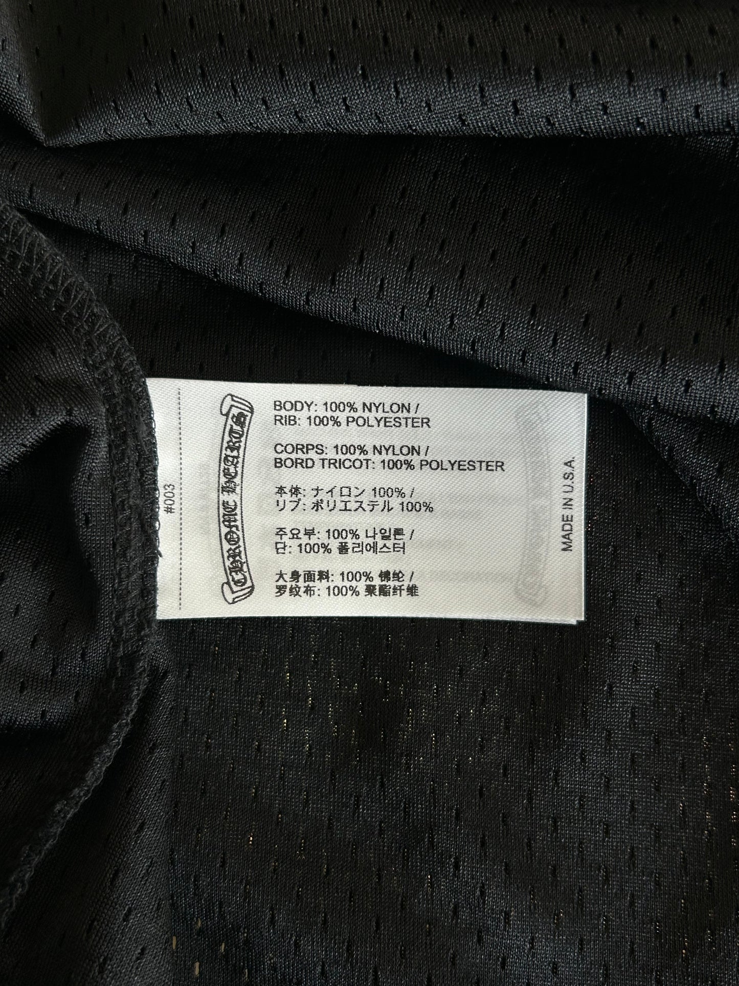 Chrome Hearts Black & White Floral Nylon Mesh Longsleeve Jersey