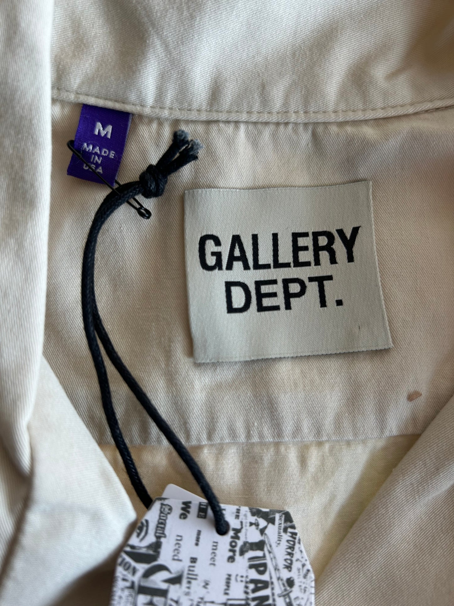 Gallery Dept Antique White Mechanic Short Sleeve Button Up Shirt