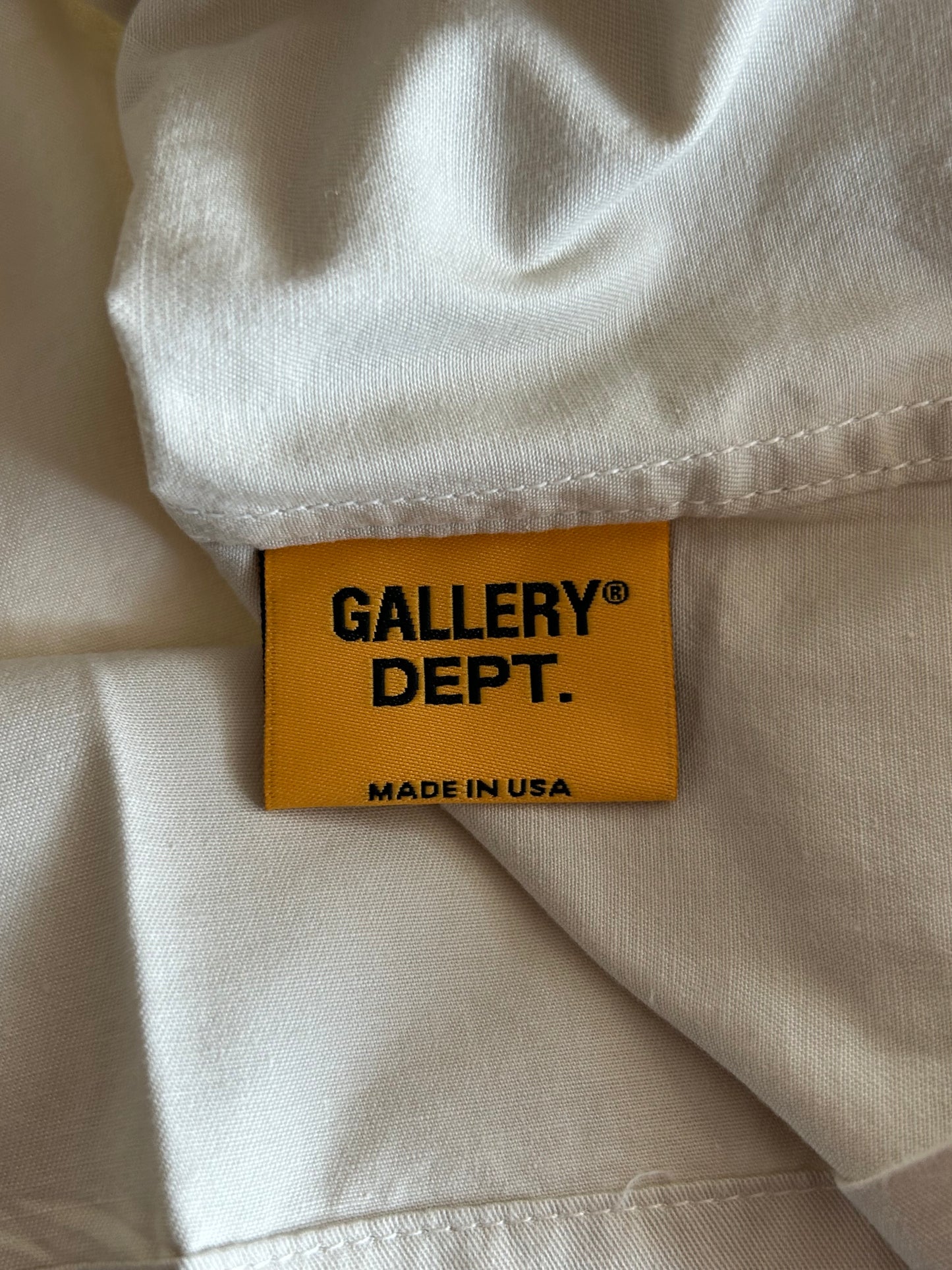 Gallery Dept Antique White Mechanic Short Sleeve Button Up Shirt