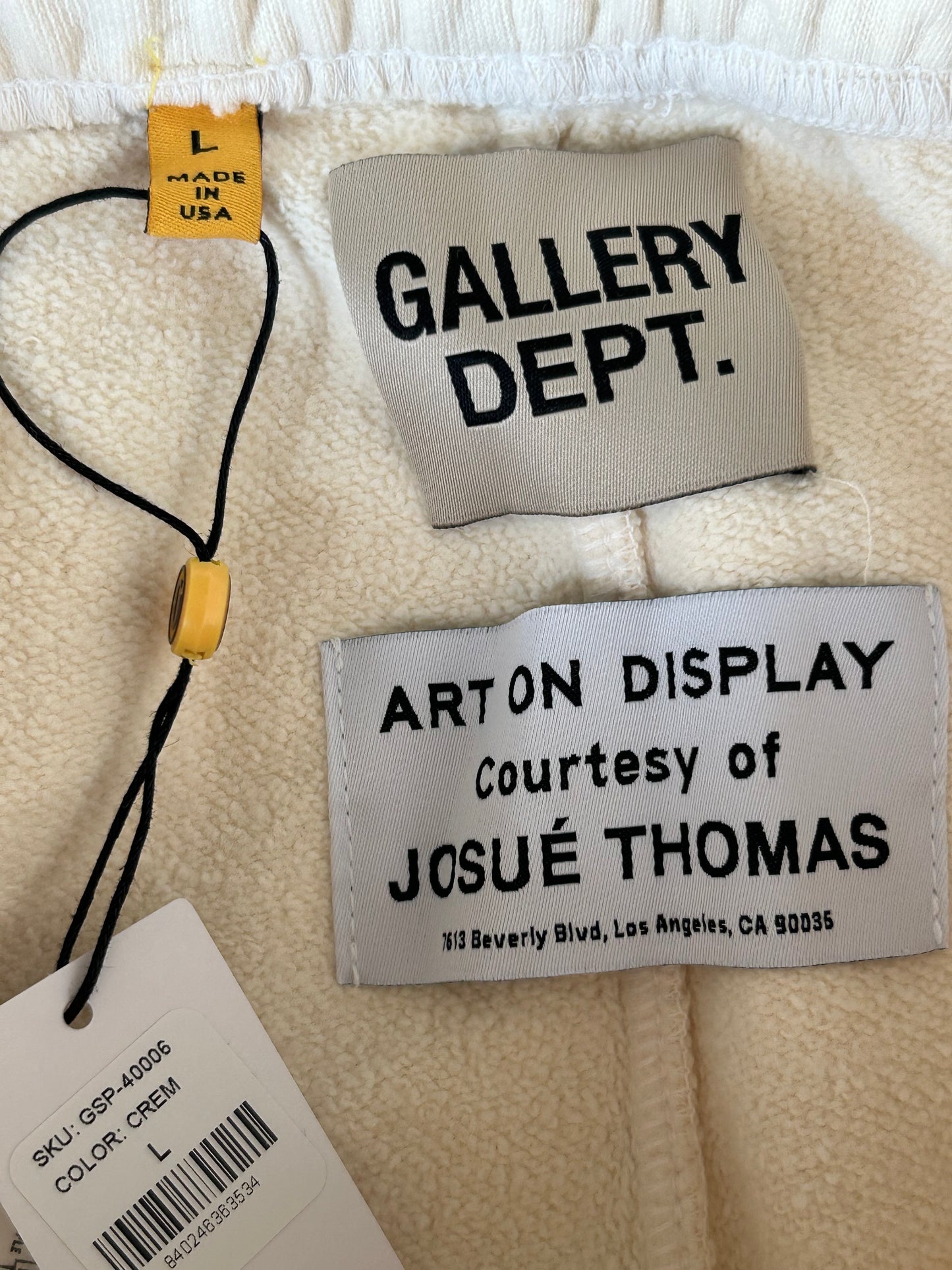 Gallery Dept Cream & Black Gym Logo Sweatpants