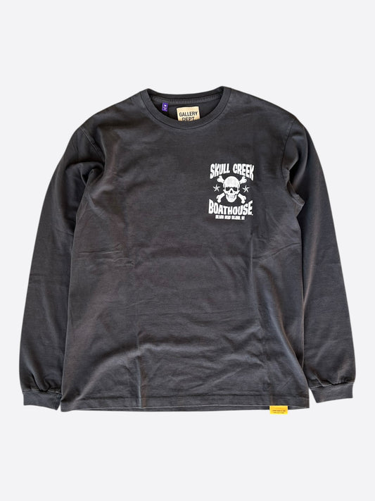Gallery Dept Black & White Skull Creek Glitter Longsleeve T-Shirt
