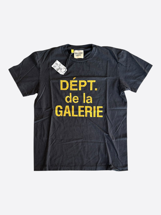 Gallery Dept Black & Yellow Dept Classic Logo T-Shirt