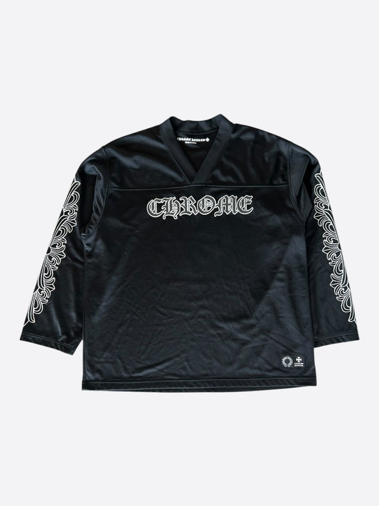 Chrome Hearts Black & White Floral Nylon Mesh Longsleeve Jersey