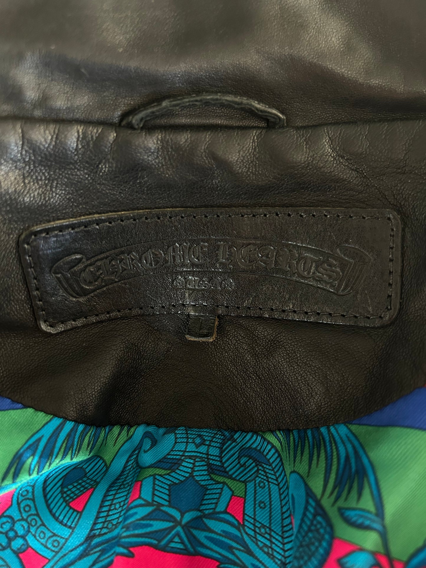 Chrome Hearts Black JJ Dean Hermes Women's Leather Jacket