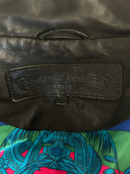Chrome Hearts Black JJ Dean Hermes Women's Leather Jacket