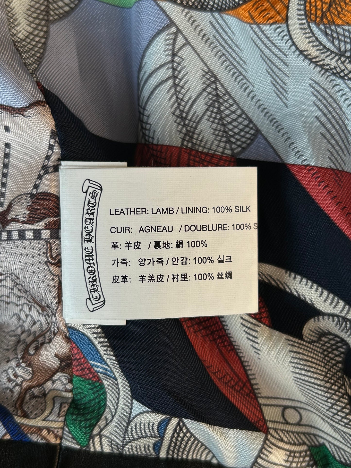 Chrome Hearts Black JJ Dean Hermes Women's Leather Jacket