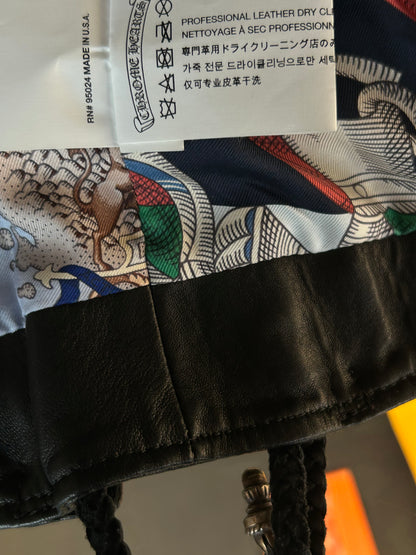 Chrome Hearts Black JJ Dean Hermes Women's Leather Jacket