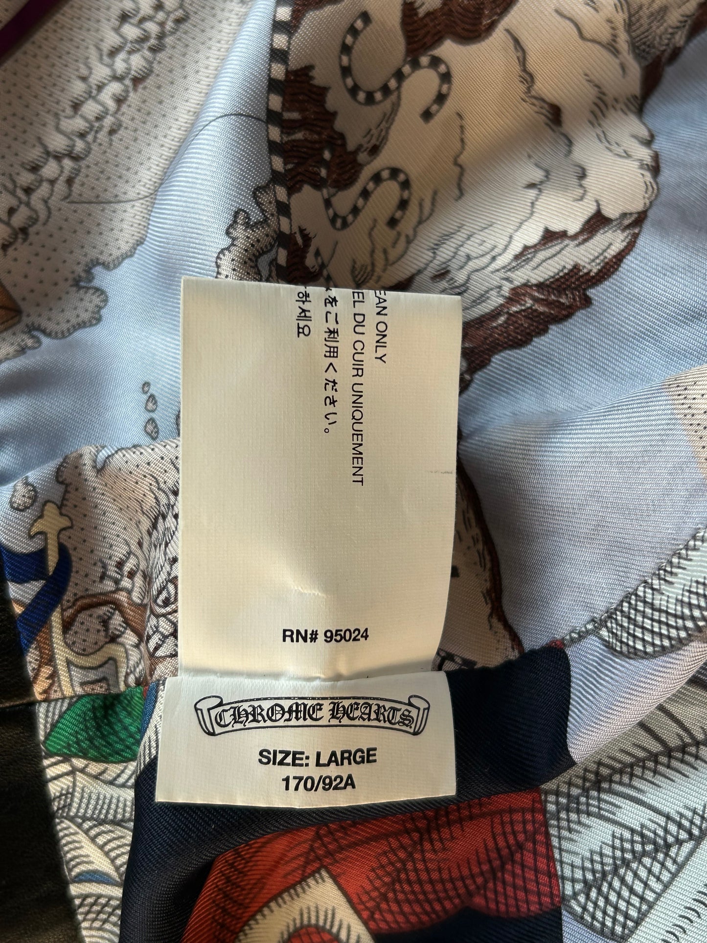 Chrome Hearts Black JJ Dean Hermes Women's Leather Jacket