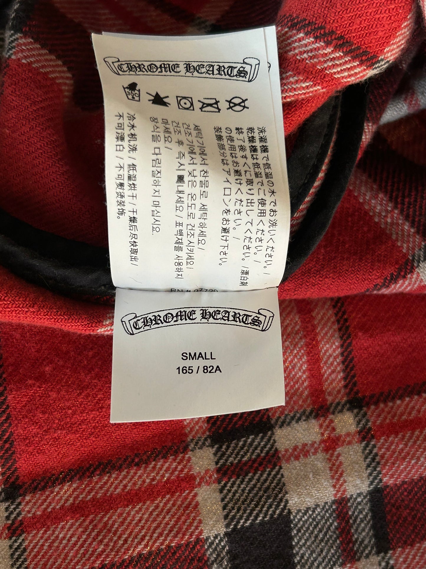 Chrome Hearts Red & White Padded Flannel Women's Jacket