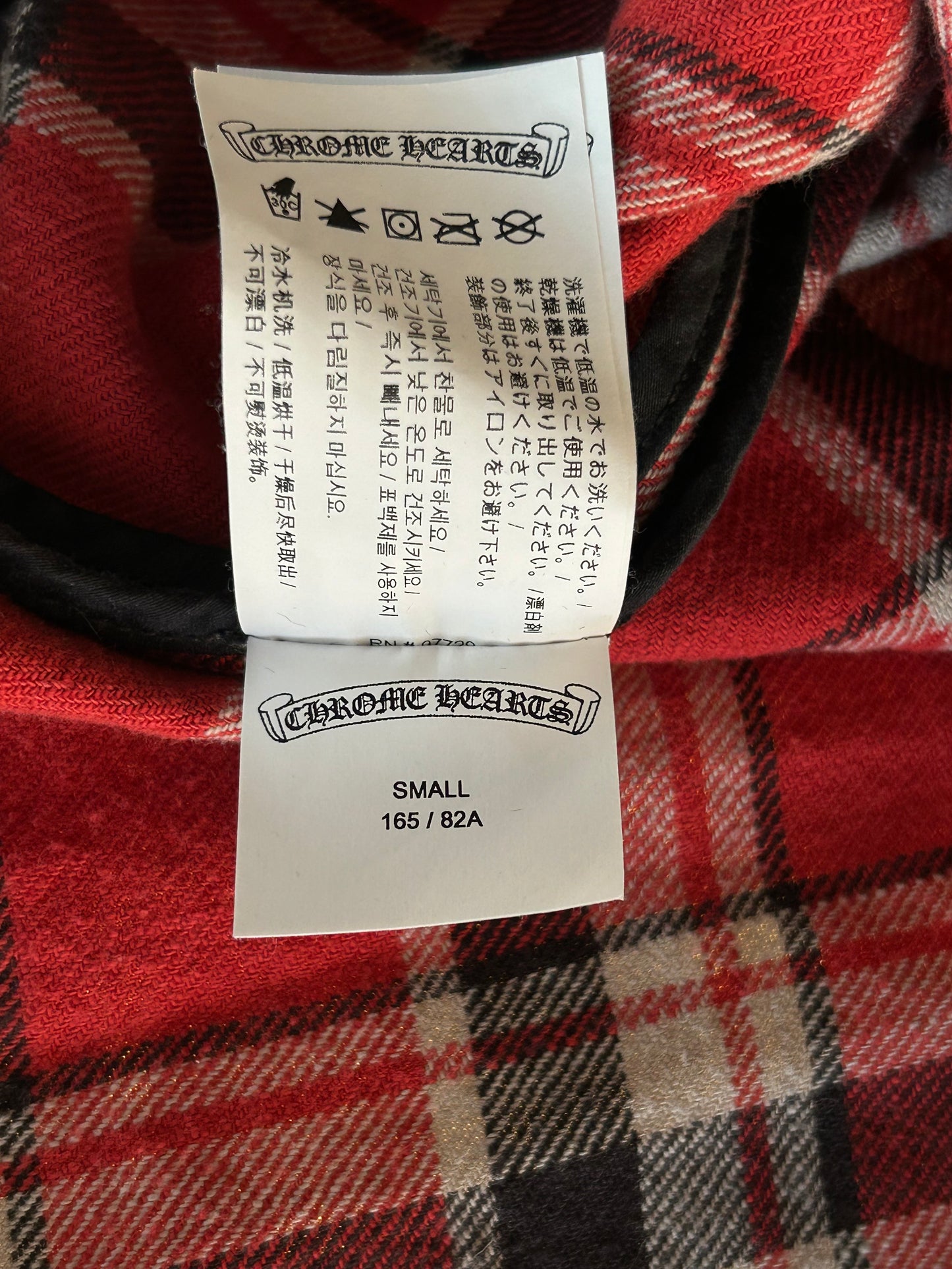 Chrome Hearts Red & White Padded Flannel Women's Jacket