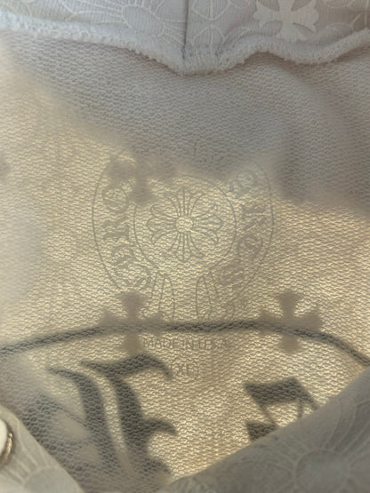 Chrome Hearts White & Black Cross Jacquard Horseshoe Logo Hoodie