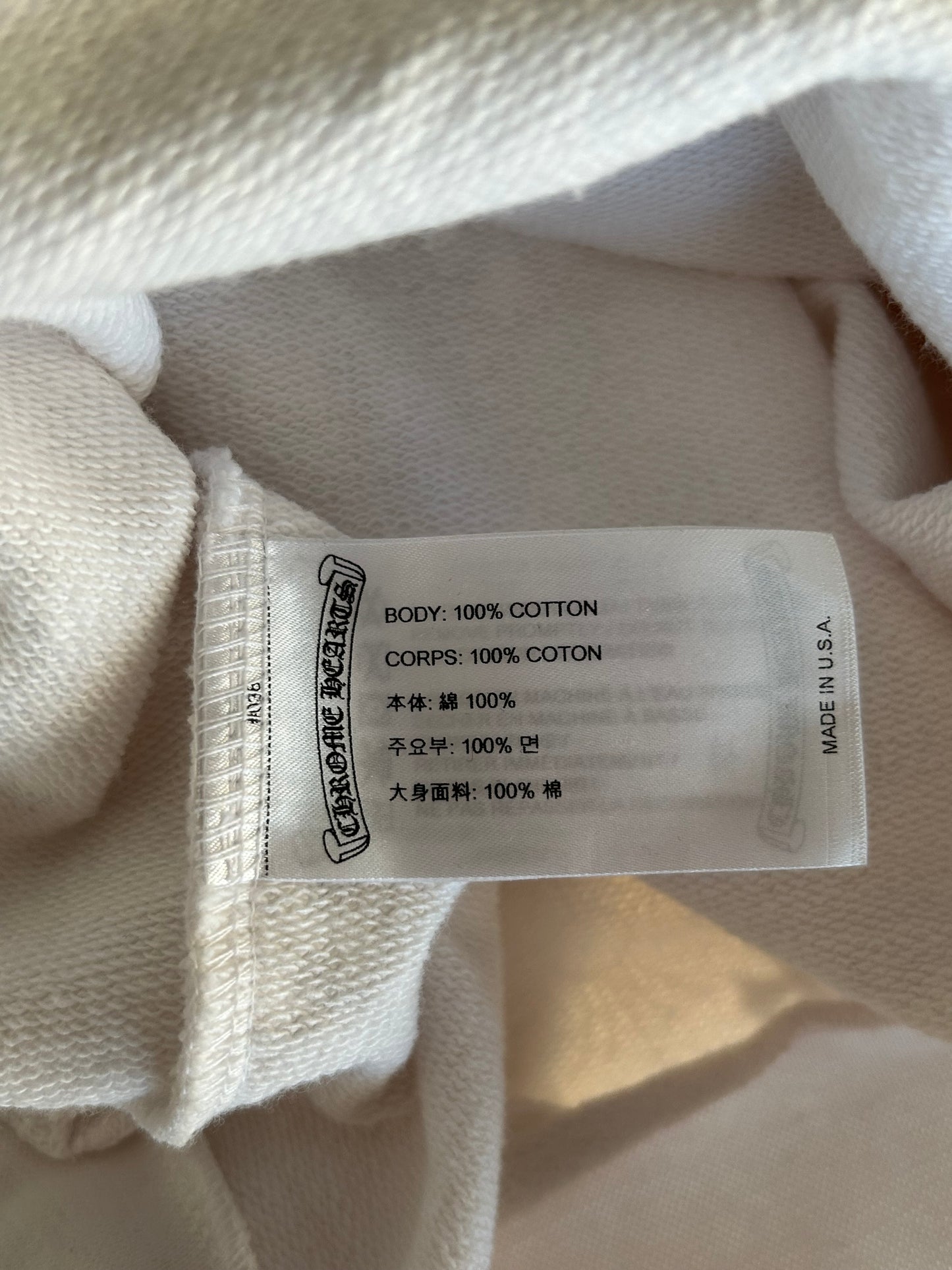 Chrome Hearts White & Black Cross Jacquard Horseshoe Logo Hoodie