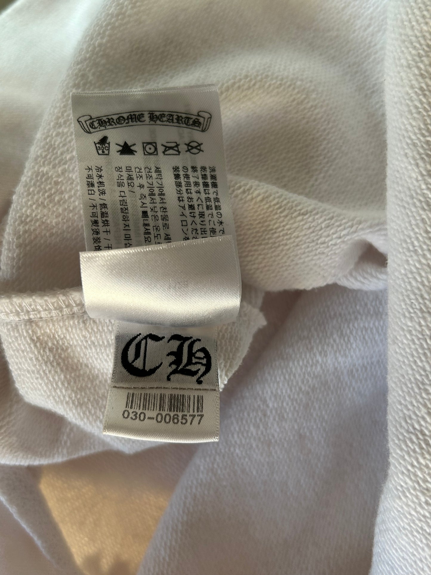 Chrome Hearts White & Black Cross Jacquard Horseshoe Logo Hoodie