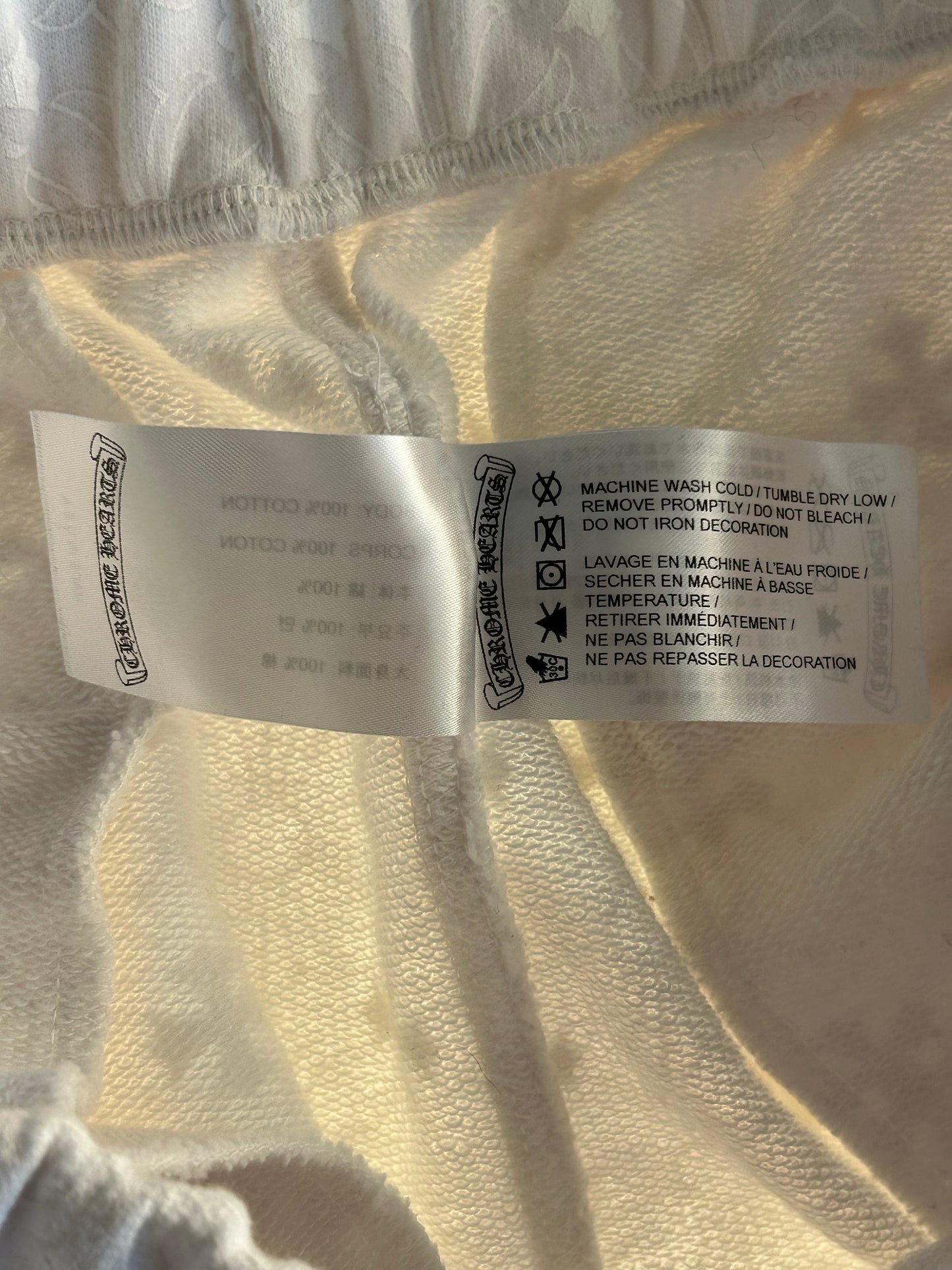 Chrome Hearts White & Black Horseshoe Logo Cross Jacquard Sweatpants