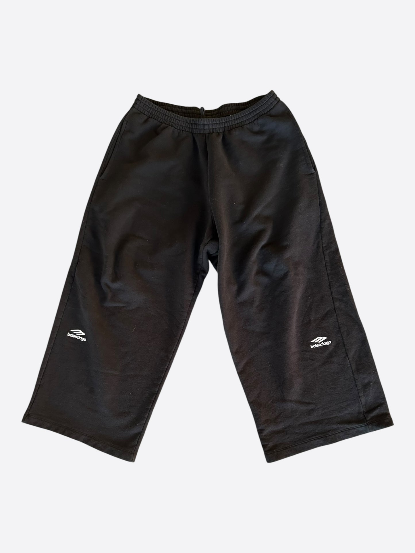 Balenciaga Black & White 3B Logo Sweatpants