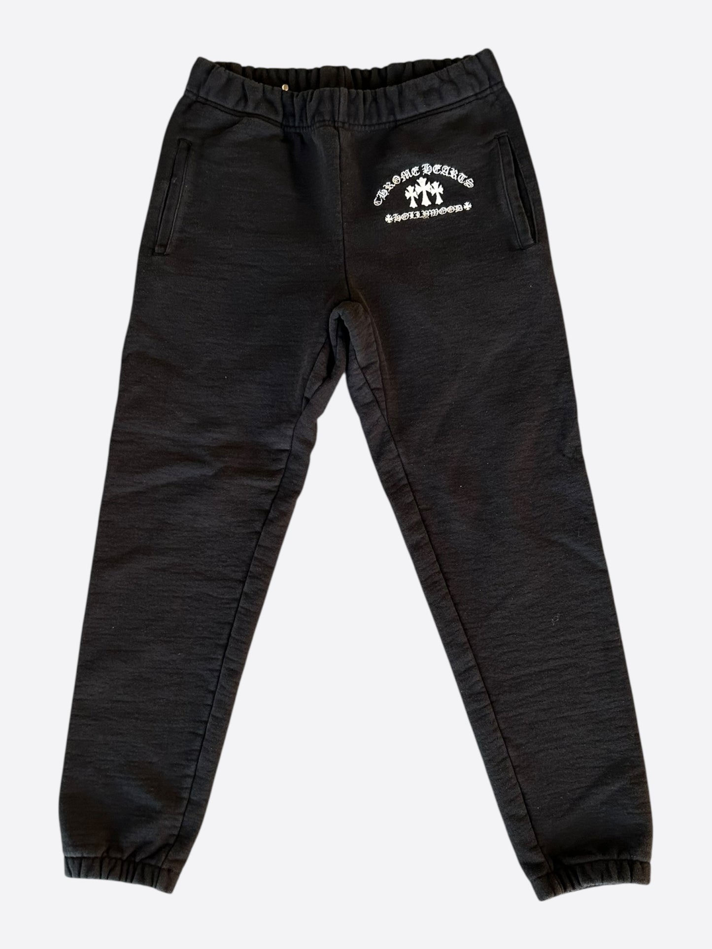 Chrome Hearts Black & White Triple Cross Embroidered Sweatpants