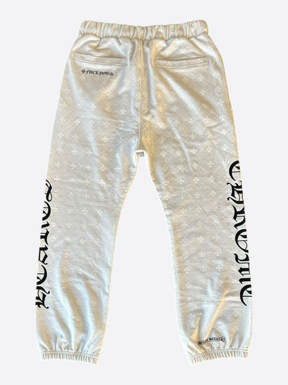 Chrome Hearts White & Black Horseshoe Logo Cross Jacquard Sweatpants