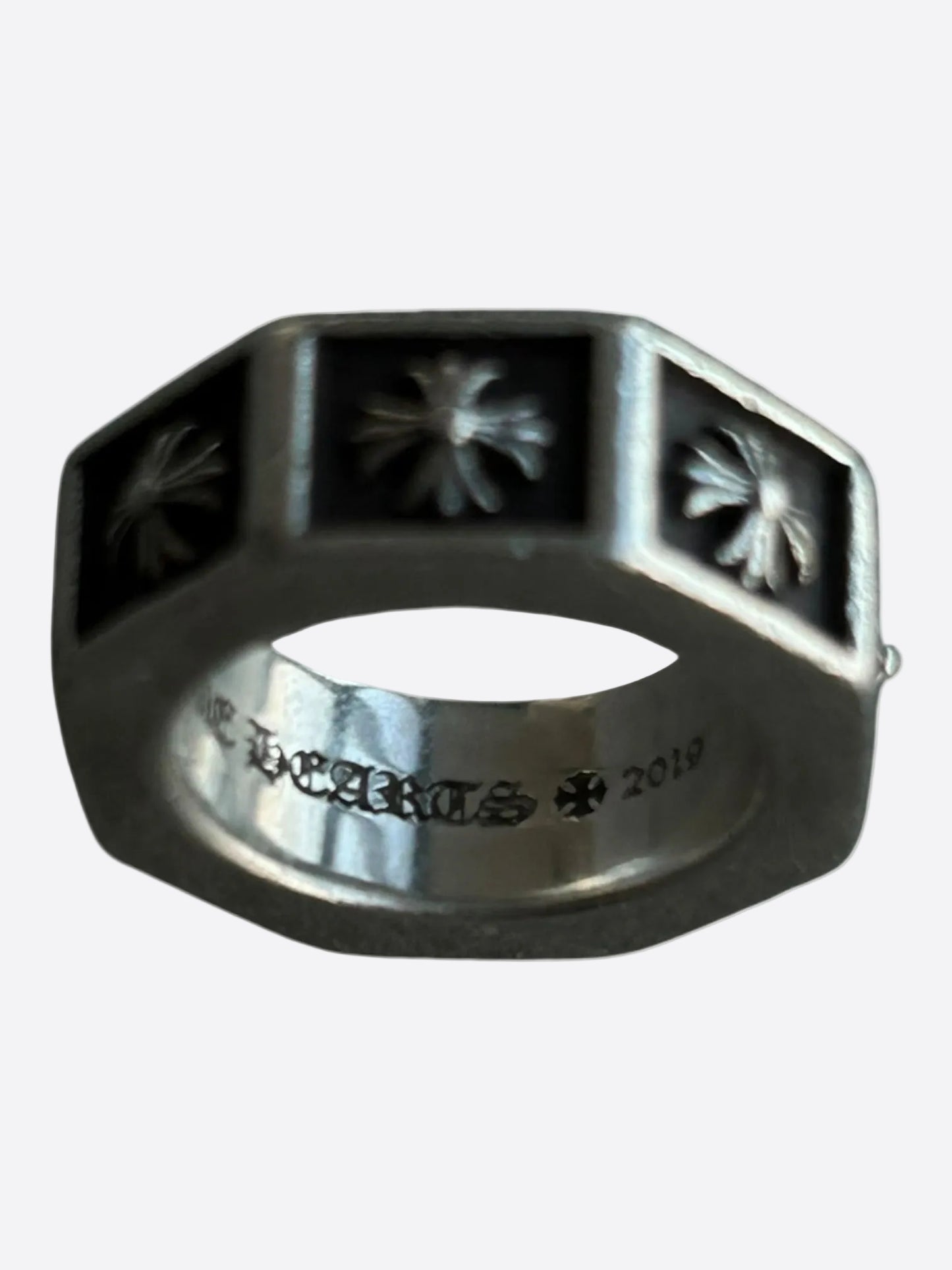 Chrome Hearts Silver Plus Alphabet Ring