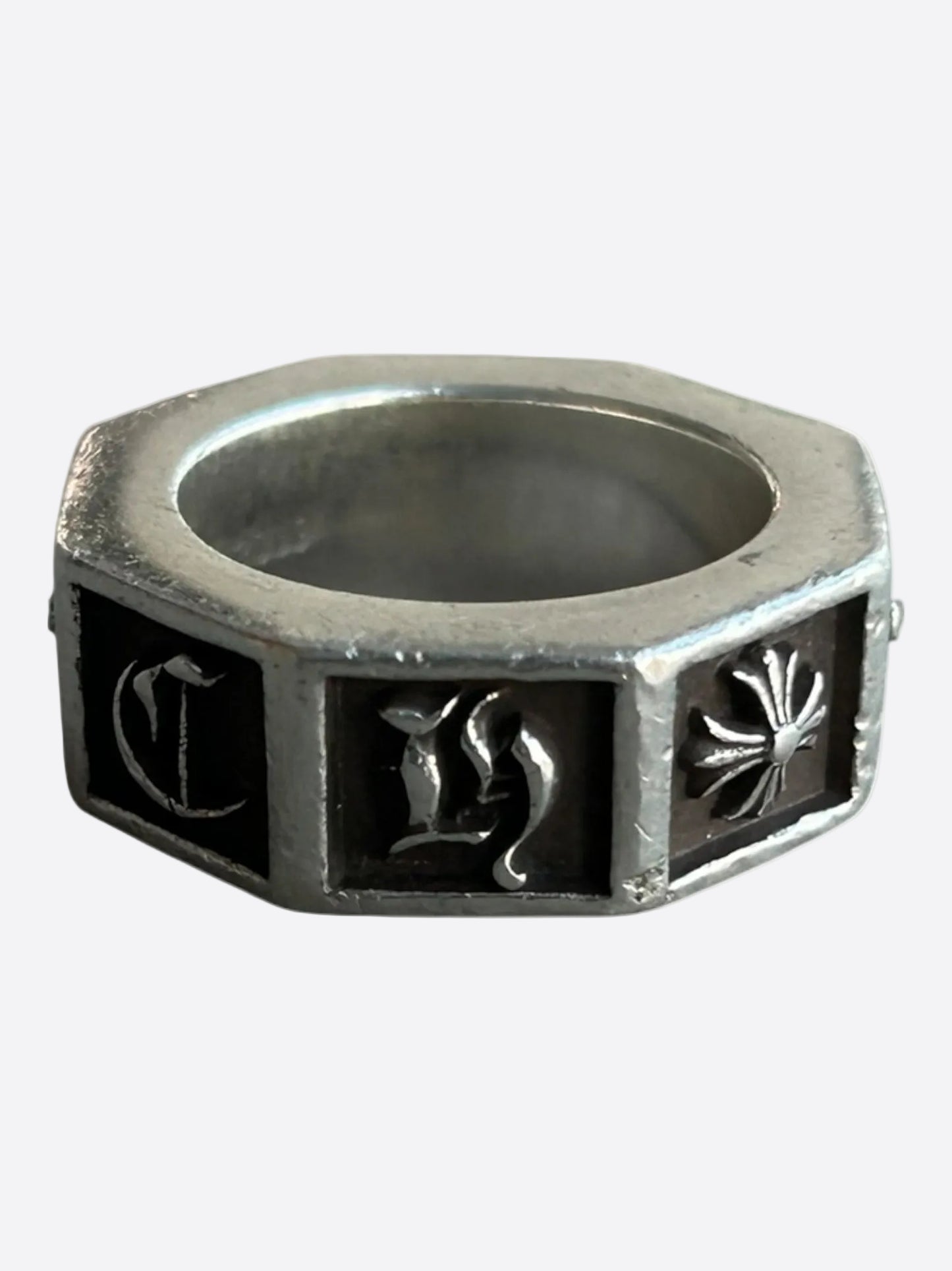 Chrome Hearts Silver Plus Alphabet Ring