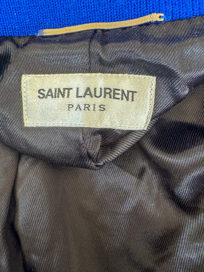 Saint Laurent Blue & White Wool Teddy Jacket