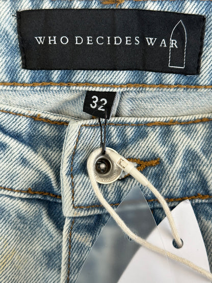 Who Decides War Blue Ultra Flare Rhinestone Distressed Jeans