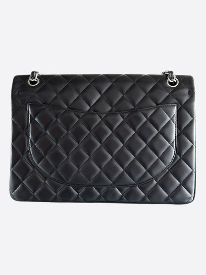 Chanel Black Lambskin Quilted Jumbo Flap Bag