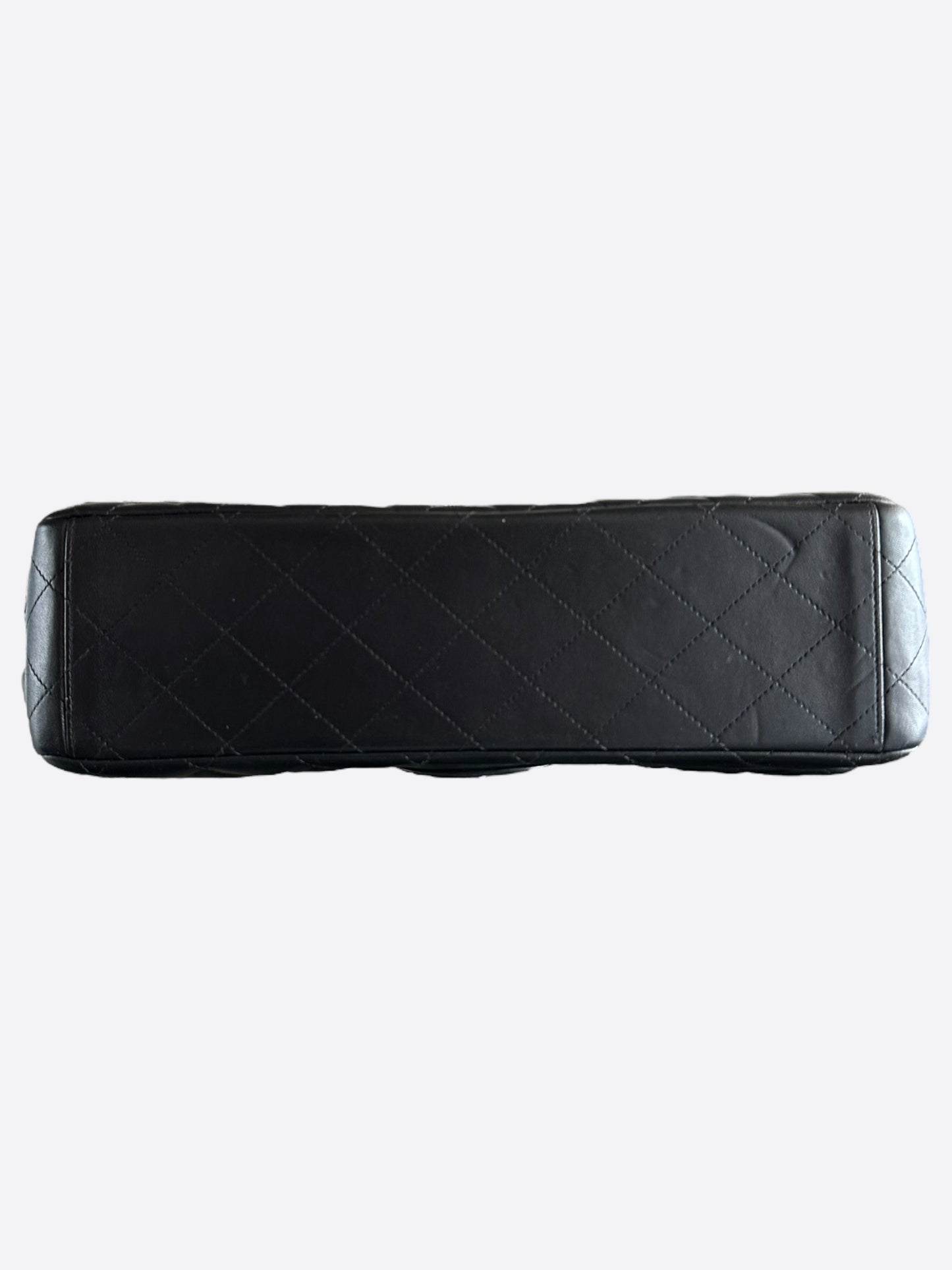 Chanel Black Lambskin Quilted Jumbo Flap Bag