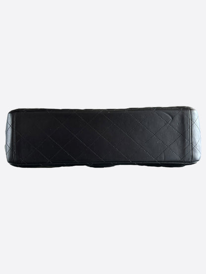 Chanel Black Lambskin Quilted Jumbo Flap Bag