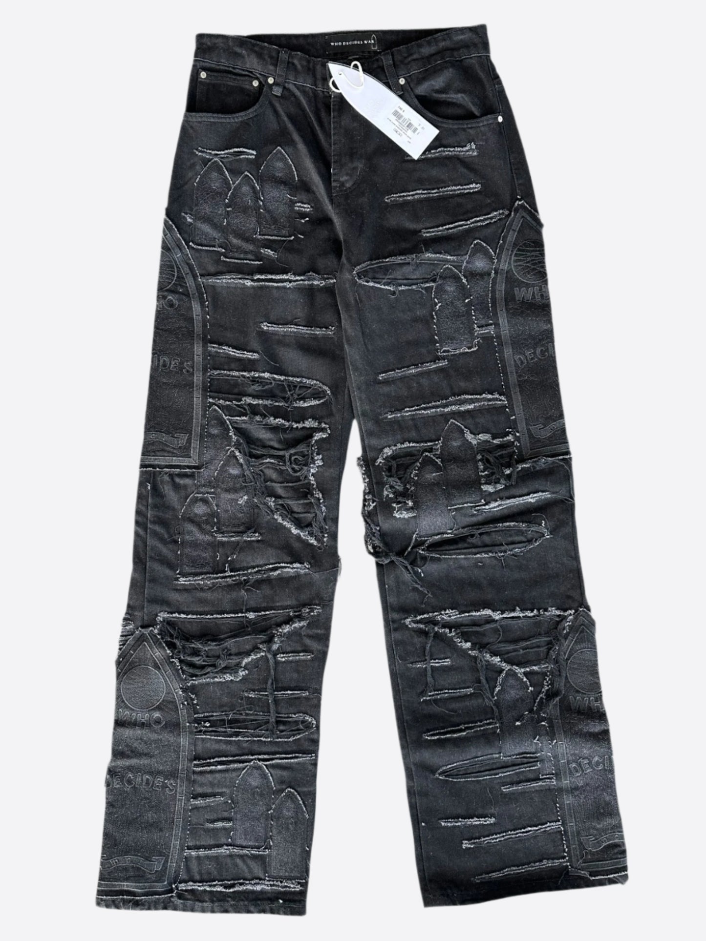 Who Decides War Black Ultra Flare Windowed Denim