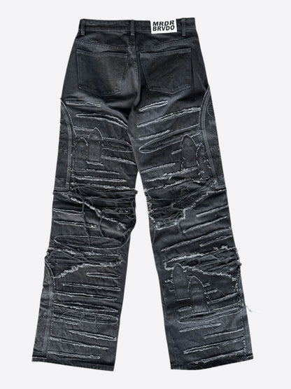 Who Decides War Black Ultra Flare Windowed Denim