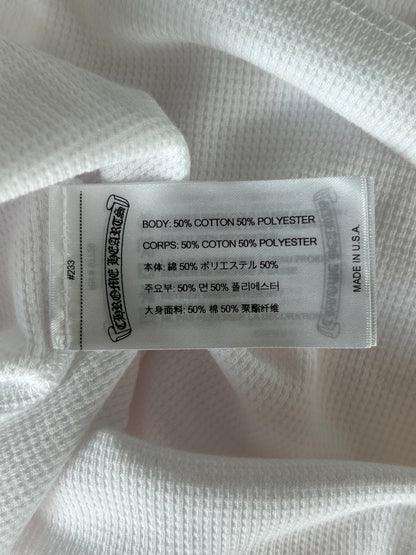 Chrome Hearts White & Black Script Logo Thermal Longsleeve T-Shirt