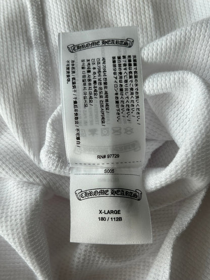 Chrome Hearts White & Black Script Logo Thermal Longsleeve T-Shirt