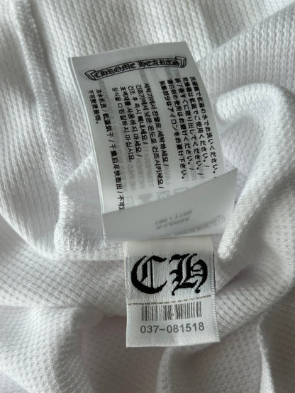Chrome Hearts White & Black Script Logo Thermal Longsleeve T-Shirt