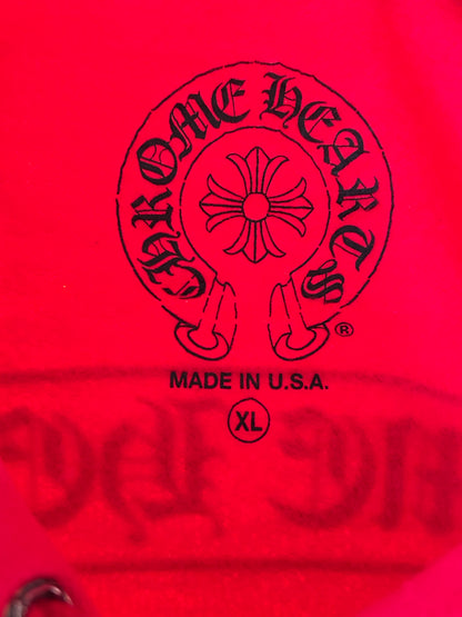 Chrome Hearts Red & White Scroll Logo Hoodie