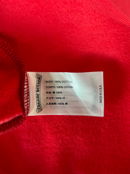 Chrome Hearts Red & White Scroll Logo Hoodie
