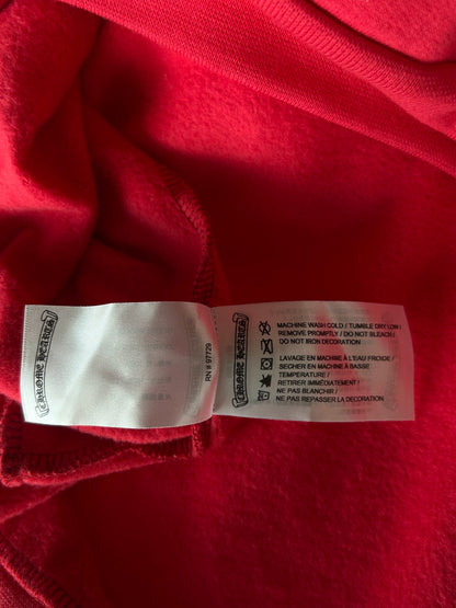 Chrome Hearts Red & White Scroll Logo Hoodie