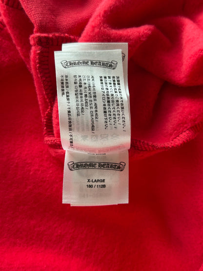 Chrome Hearts Red & White Scroll Logo Hoodie
