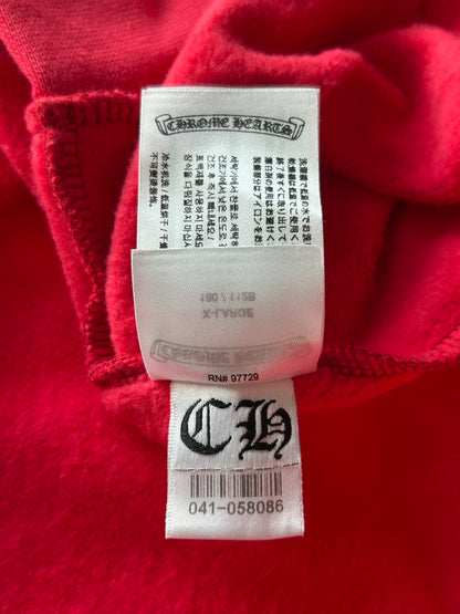 Chrome Hearts Red & White Scroll Logo Hoodie