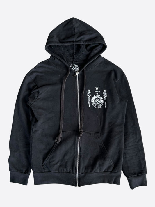 Chrome Hearts Black & Multicolor Foti Horseshoe Logo Zip Up Hoodie